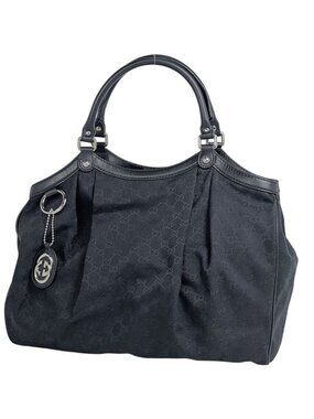 Gucci GG Pattern Ski Tote Canvas Black